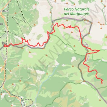 Trace GPS Col de Tende - chemin frontalier, itinéraire, parcours