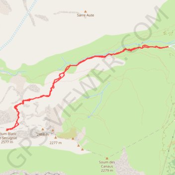 Trace GPS Soum Blanc de Sécugnat - Gèdre, itinéraire, parcours