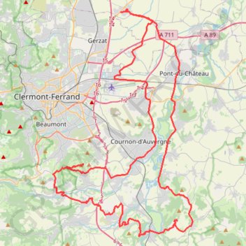 Trace GPS Les talus autour de Clermont-Ferrand, itinéraire, parcours