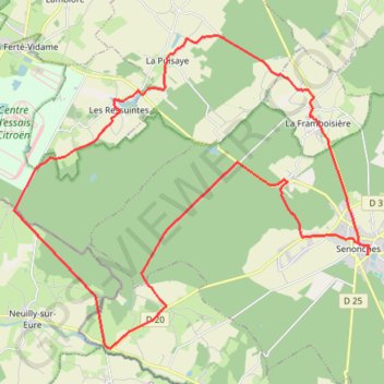 Trace GPS En forêt domaniale - Senonches, itinéraire, parcours