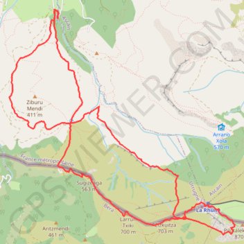 Trace GPS 2023/01/6 La Rhune en circuit depuis Trabenia, itinéraire, parcours