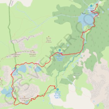 Trace GPS Tour du pic du midi d'Ossau (étape 1), itinéraire, parcours