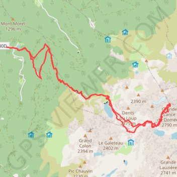 Trace GPS Grande Lance de Domene depuis Freydiere (Belledonne), itinéraire, parcours
