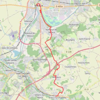 Trace GPS De Crecy La Chapelle à Meaux, itinéraire, parcours