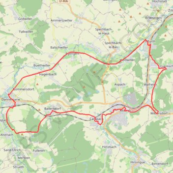 Trace GPS BL106 - Autour du Canal, les portes du Sundgau, itinéraire, parcours