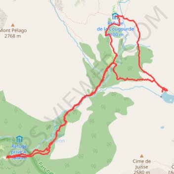 Trace GPS Lac de Trécolpas par le Refuge de Cougourde, itinéraire, parcours