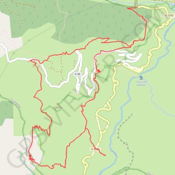 Trace GPS Gorges de Daluis, itinéraire, parcours