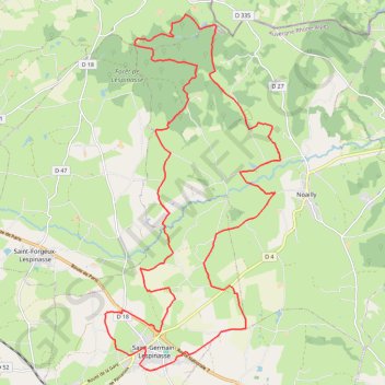 Trace GPS De la vallée de la Teyssonne à la Forêt de Lespinasse - Saint-Germain-Lespinasse, itinéraire, parcours