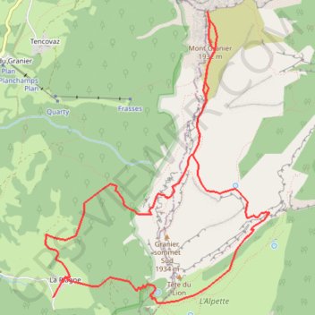 Trace GPS Le Granier, itinéraire, parcours