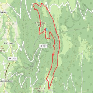 Trace GPS Tour du Grand Colombier, itinéraire, parcours