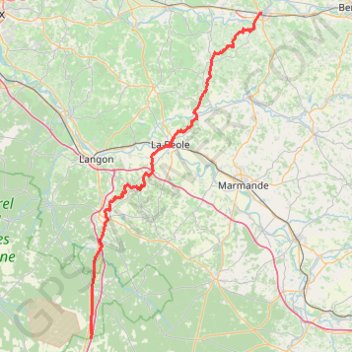 Trace GPS Compostelle - Voie de Vézelay en Gironde Balisage du Conseil Général, itinéraire, parcours