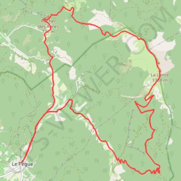 Trace GPS Le sommet de la Lance - Le Pègue, itinéraire, parcours