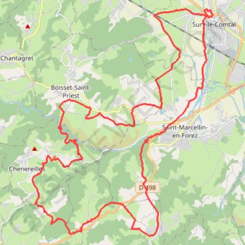 Trace GPS Rallye Suryquois - Sury-le-Comtal, itinéraire, parcours