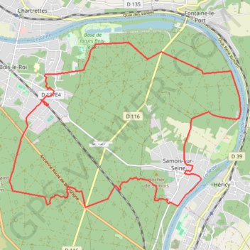 Trace GPS Samois-sur-Seine, itinéraire, parcours