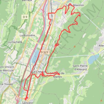 Trace GPS Goncelin-Saint Maximin, itinéraire, parcours