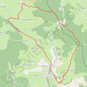 Trace GPS Chalmazel - Jeansagnieres, itinéraire, parcours