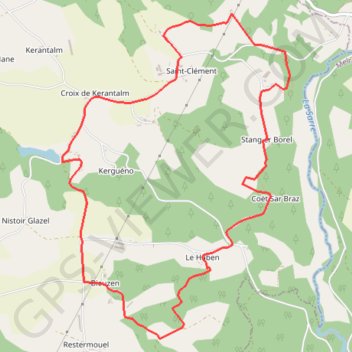 Trace GPS La vallée du Blavet - Le circuit de Saint-Clément, itinéraire, parcours