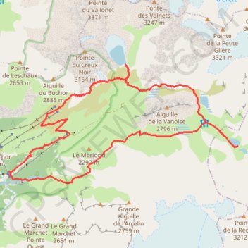 Trace GPS Tour de l’Aiguille de la Vanoise, itinéraire, parcours
