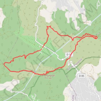 Trace GPS La montagne de Regagnas, itinéraire, parcours