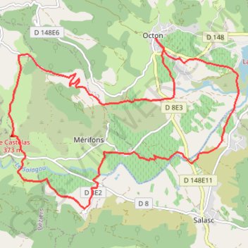 Trace GPS Octon - Mérifons - Malavieille - La Lieude, itinéraire, parcours