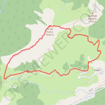 Trace GPS Pic de Fonta en boucle, itinéraire, parcours