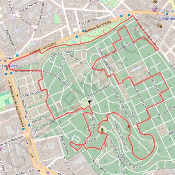 Trace GPS Un tour au cimetière du Père Lachaise, itinéraire, parcours