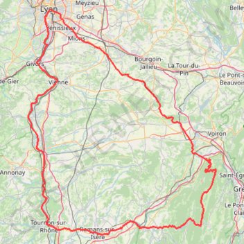 Trace GPS Lyon (311,6 km), itinéraire, parcours