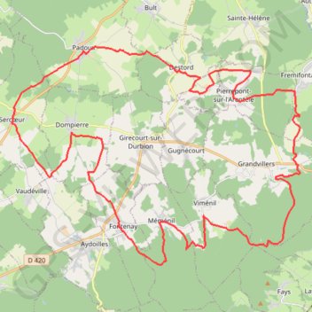 Trace GPS Chemins du Cœur des Vosges - Circuit des Prévosges, itinéraire, parcours
