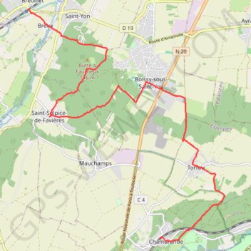 Trace GPS De Breuillet à Chamarande, itinéraire, parcours