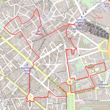 Trace GPS Les Beffrois de Lille, itinéraire, parcours