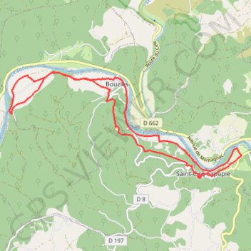 Trace GPS Les berges du Lot à Saint-Cirq-Lapopie, itinéraire, parcours