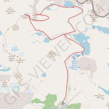 Trace GPS Punta Zarre - pico Gaurier depuis les Bains de Panticosa, itinéraire, parcours