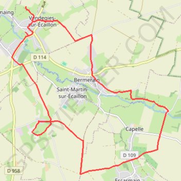 Trace GPS Circuit des Larris - Vendegies-sur-Ecaillon, itinéraire, parcours