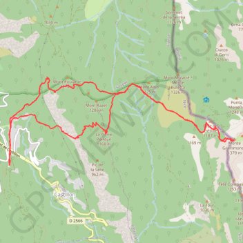 Trace GPS VIEUX CASTILLON GRAND MONT, itinéraire, parcours
