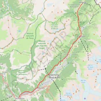 Trace GPS De Vallorcine aux Houches, itinéraire, parcours