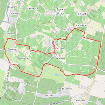 Trace GPS Sauternes, itinéraire, parcours