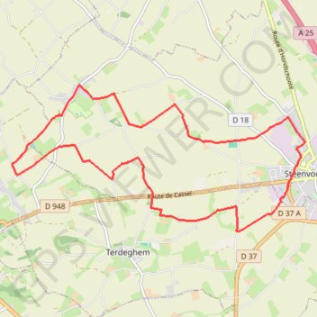 Trace GPS Vers le Ryveld - Sainteenvoorde, itinéraire, parcours