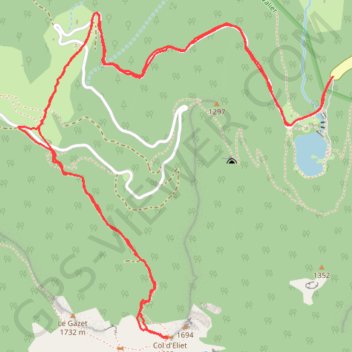 Trace GPS Cabane d'Eliet, itinéraire, parcours