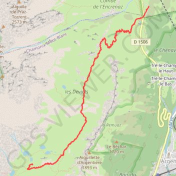 Trace GPS 20-07-16 Aiguilles Rouges, itinéraire, parcours