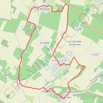 Trace GPS Circuit de Neuvicq-le-Château, itinéraire, parcours