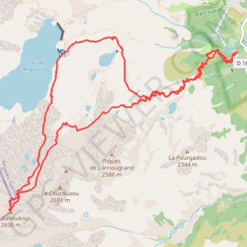 Trace GPS Pic de Badboucou, itinéraire, parcours