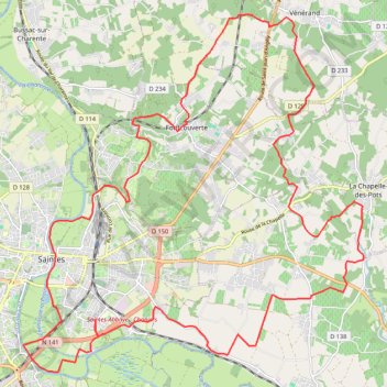 Trace GPS GR4 Saintes -La chapelle-Saintes, itinéraire, parcours