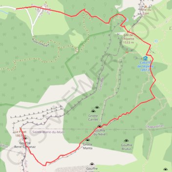 Trace GPS Sommet du Pinet ou le Truc, itinéraire, parcours