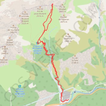 Trace GPS Belledonne - col de la Passure, itinéraire, parcours