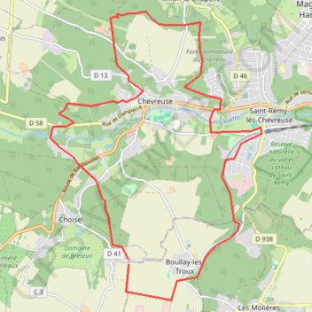 Trace GPS Vallée de Chevreuse, itinéraire, parcours