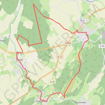 Trace GPS Monts de Gy - Circuit de la Colombine, itinéraire, parcours