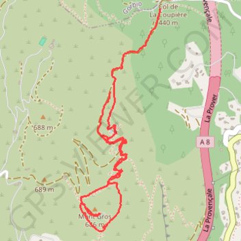 Trace GPS Tour du Mont Gros, itinéraire, parcours