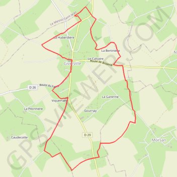 Trace GPS Chemin des lavoirs - Giverville, itinéraire, parcours