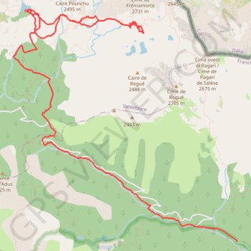 Trace GPS Lac de Graveirette-Frémamorte-Boréon, itinéraire, parcours