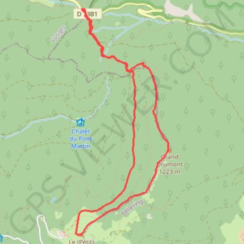 Trace GPS Vosges en Raquettes : Le Drumont, itinéraire, parcours